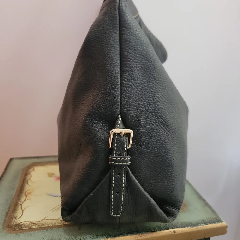 Dooney and Bourke Black Large Pebble Leather Hobo Shoulder Bag